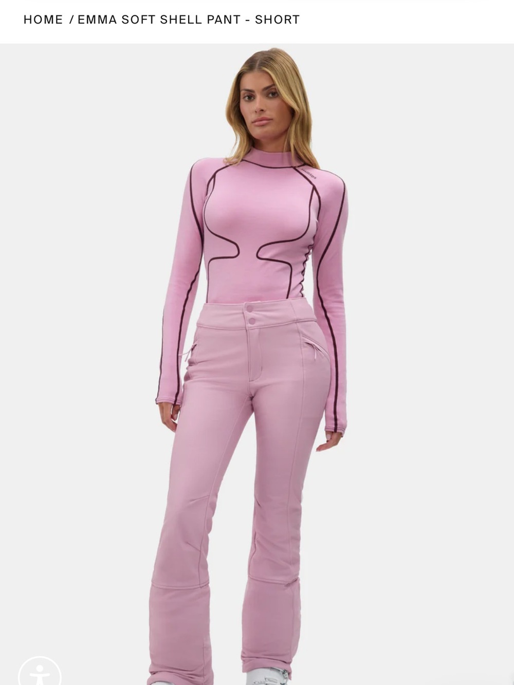 Emma Boot-Cut Soft Shell Pant in Pink